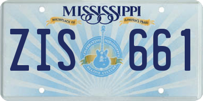 MS license plate ZIS661