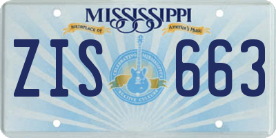 MS license plate ZIS663