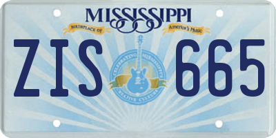 MS license plate ZIS665