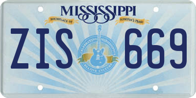 MS license plate ZIS669