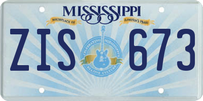 MS license plate ZIS673