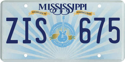 MS license plate ZIS675