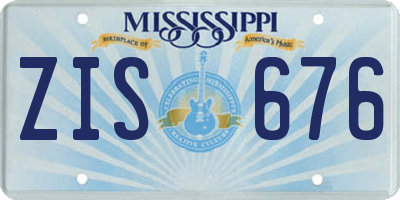 MS license plate ZIS676