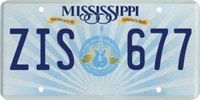 MS license plate ZIS677