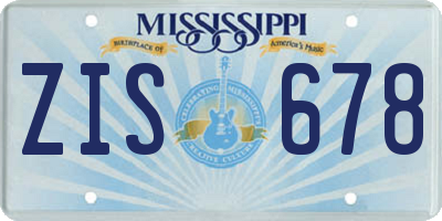 MS license plate ZIS678
