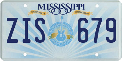 MS license plate ZIS679