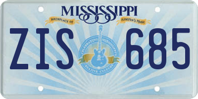 MS license plate ZIS685