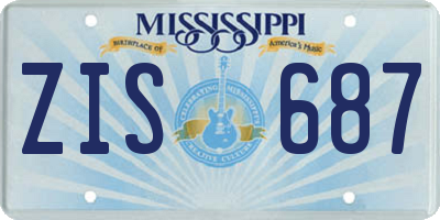 MS license plate ZIS687