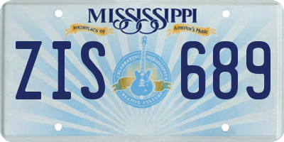 MS license plate ZIS689
