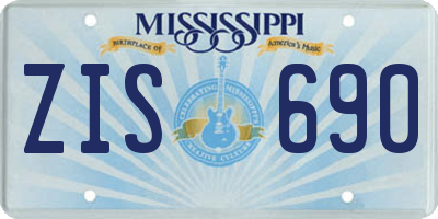 MS license plate ZIS690