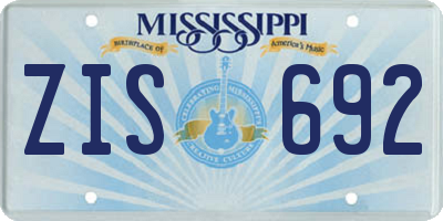 MS license plate ZIS692