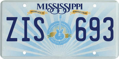 MS license plate ZIS693