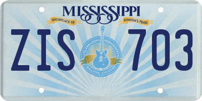 MS license plate ZIS703