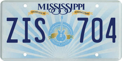 MS license plate ZIS704