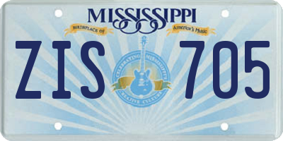 MS license plate ZIS705