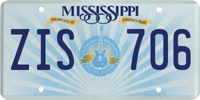 MS license plate ZIS706