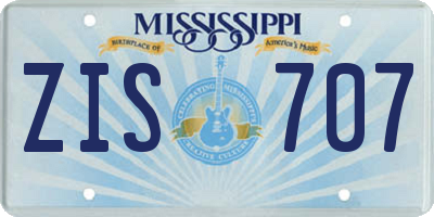 MS license plate ZIS707
