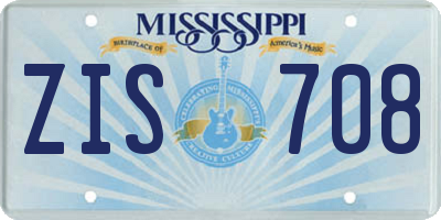 MS license plate ZIS708