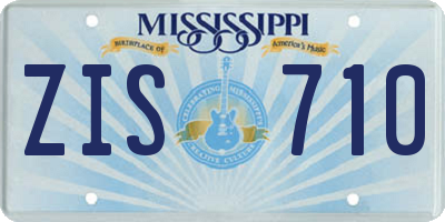 MS license plate ZIS710