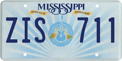 MS license plate ZIS711