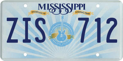 MS license plate ZIS712