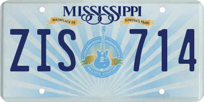 MS license plate ZIS714