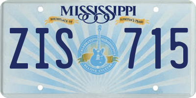 MS license plate ZIS715