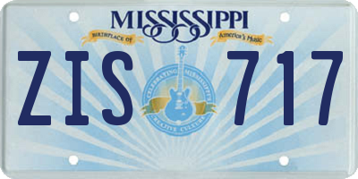 MS license plate ZIS717