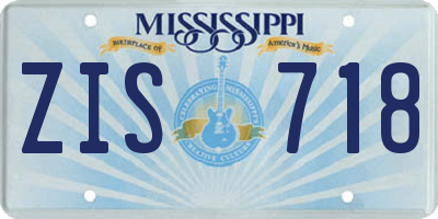 MS license plate ZIS718