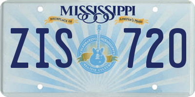 MS license plate ZIS720