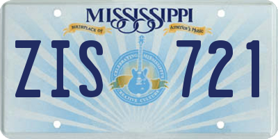 MS license plate ZIS721