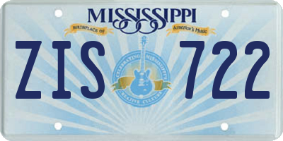 MS license plate ZIS722