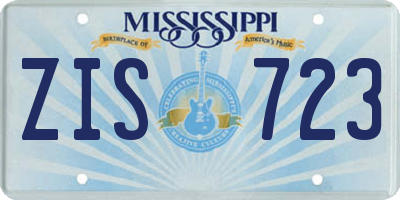 MS license plate ZIS723