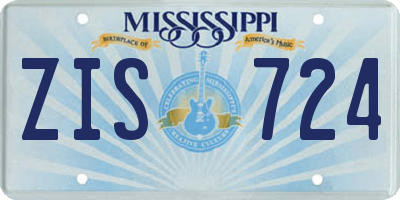 MS license plate ZIS724