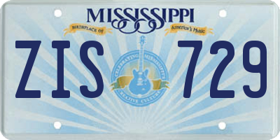 MS license plate ZIS729