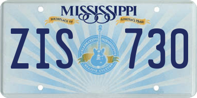 MS license plate ZIS730