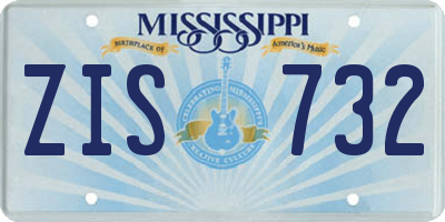 MS license plate ZIS732