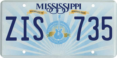 MS license plate ZIS735
