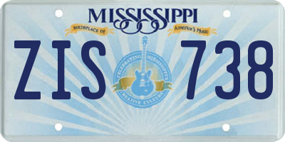MS license plate ZIS738