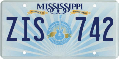 MS license plate ZIS742