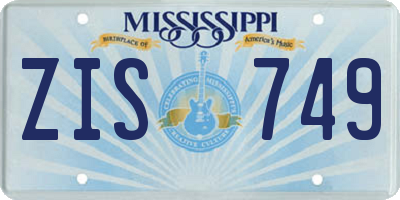 MS license plate ZIS749