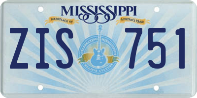 MS license plate ZIS751
