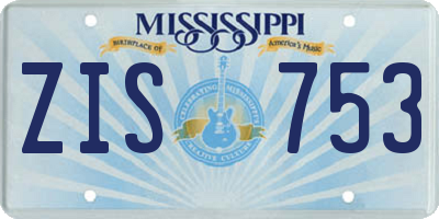 MS license plate ZIS753