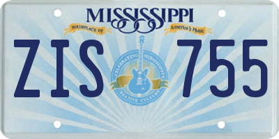 MS license plate ZIS755