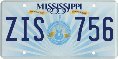 MS license plate ZIS756