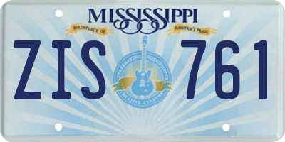MS license plate ZIS761