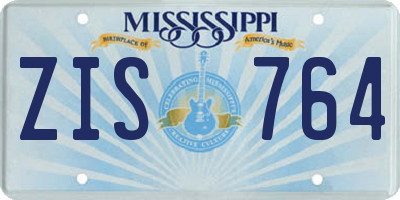 MS license plate ZIS764