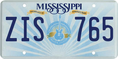 MS license plate ZIS765