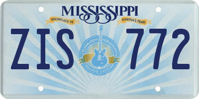 MS license plate ZIS772