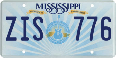 MS license plate ZIS776